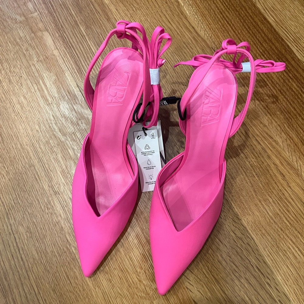 ZARA LACE UP TIED HIGH HEELED SHOES